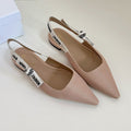 J'ADIOR SLINGBACK FLAT NUDE PINK TECHNICAL FABRIC