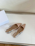 J'ADIOR SLINGBACK FLAT NUDE PINK TECHNICAL FABRIC