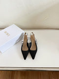 J'ADIOR SLINGBACK PUMP BLACK TECHNICAL FABRIC 65 MM