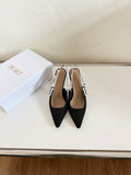 J'ADIOR SLINGBACK PUMP BLACK TECHNICAL FABRIC 10 CM