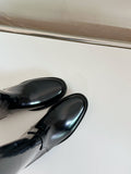 HUNT BOOTS IN BLACK GLAZED CALFSKIN