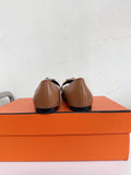 KIARA FLAT PUMP IN SEPIA BROWN CALFSKIN