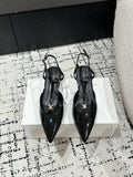 KITTEN T-BAR STRAP PUMP 5 CM IN BLACK PATENT CALFSKIN