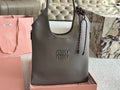 IVY TOTE BAG 35 IN GRAY CALFSKIN