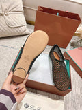 FLAT SHOES IN BLACK MESH FABRIC