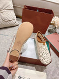 FLAT SHOES 25 IN WHITE MESH FABRIC