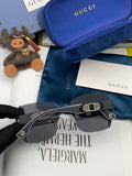 EMBOSSED LOGO SQUARE FRAME SUNGLASSES G0296 IN ACETATE AND METAL