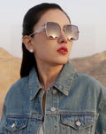 SQUARE SUNGLASSES L6375 IN METAL