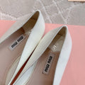 Floral White Ballet Shoes Sheepskin