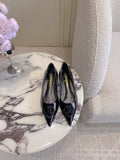 FLAT PUMP 2 CM IN BLACK PATENT CALFSKIN