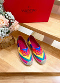 GARAVANI PRINTED COLORFUL CANVAS LOAFER WITH EMBROIDERED LOGO