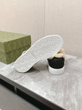 GG ACE SNEAKER WITH WEB IN BLACK EMBOSSED SUEDE AND WOOL LINING