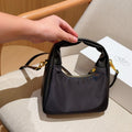 TESSUTO MINI BAG 20 IN BLACK RE-NYLON MIX CALFSKIN WITH BOW