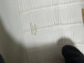 KELLY CUT 31 IN WHITE SHINNY ALLIGATOR LEATHER WITH GOLD HARDWARE
