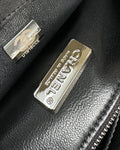 FLAP BAG 20 IN BLACK AND WHITE SEQUINS SILVER HARDWARE
