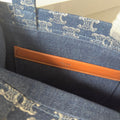 SMALL CABAS THAIS 25 IN BAYOUX BLUE TRIOMPHE DENIM AND BRONZE BROWN CALFSKIN