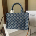 SMALL CABAS THAIS 25 IN BAYOUX BLUE TRIOMPHE DENIM AND BRONZE BROWN CALFSKIN