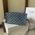 SMALL CABAS THAIS 25 IN BAYOUX BLUE TRIOMPHE DENIM AND BRONZE BROWN CALFSKIN