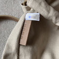 SMALL WOODY BASKET 17 IN NATURAL FIBERS BLUSHY BEIGE WEBBING BROWN CALFSKIN