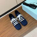 LACE-UP HIGH SHOES IN NAVY BLUE CANVAS