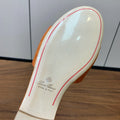 FLAT SLIPPERS IN ORANGE LAMBSKIN OSTRICH SKIN