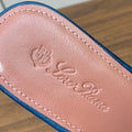 FLAT SLIPPERS IN NAVY BLUE LAMBSKIN OSTRICH SKIN