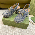 GG HIGH - HEEL SLINGBACK WITH HORSEBIT LIGHT GRAY CALFSKIN