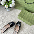 GG CRYSTAL SLIDES SANDAL BLACK AND CREAM CALFSKIN