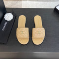 FLAT MULE IN TUSCAN BEIGE LAMBSKIN