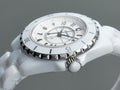 J12 Date Quartz White Ceramic Black Numerals White Dial