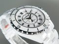 J12 Date Automatic White Ceramic Black Numerals White Dial
