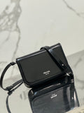 FLAP BAG 18 IN BLACK SHINY CALFSKIN