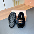 FUR SLIPPER BLACK
