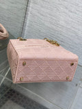 SMALL 24 LADY BAG IN PASTEL PINK CANVAS