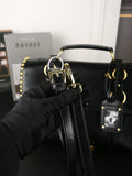STUDDED BRIEFCASE 34 IN BLACK SHINY SMOOTH CALFSKIN