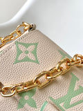 FAVORITE BAG 24 IN BEIGE MIX GREEN MONOGRAM SOFT GRAINED COWHIDE