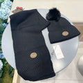 SET SCARF AND HAT IN BLACK WOOL 414779