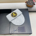 KNITTED BEANIE HAT IN LIGHT GRAY WOOL AND RABBIT FUR 417755