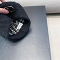 KNITTED BEANIE HAT IN BLACK CASHMERE WOOL 422481