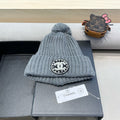 KNIT BEANIE HAT IN SHARK GRAY WOOL 430243