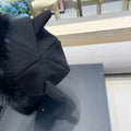 TRAPPER HAT IN BLACK SUEDE AND LAMB FUR 429972