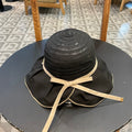 STRIPED BUCKET HAT IN BLACK COTTON 434998