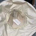 IVORY BEIGE STRAW BUCKET HAT WITH BOW FABRIC BORDER 439645