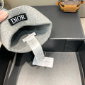 KNITTED BEANIE HAT IN LIGHT GRAY WOOL AND RABBIT FUR 439675