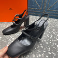JACKIE 80 MM PUMP IN BLACK CALFSKIN