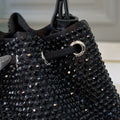 STUDDED BUCKET BAG 19 IN BLACK RE-NYLON MIX CALFSKIN