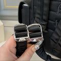 FRONT POCKET BACKPACK 42 IN BLACK CALFSKIN