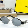 FIRST CRYSTAL CHUNKY OVAL FRAME SUNGLASSES SL7040 IN METAL