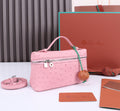 EXTRA POCKET L19 IN BABY PINK OSTRICH LEATHER