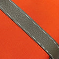 GARDEN PARTY 30CM IN ORANGE MINIMUM TOILETS COTTON CANVAS AND BROWN CALFSKIN